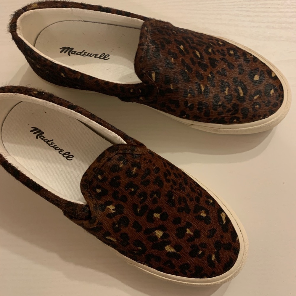 madewell faux fur slip ons size 6
